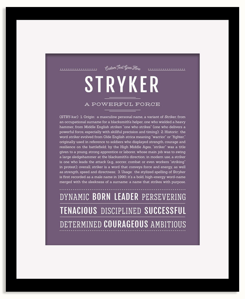 Frame Options | Deep Purple | Black Frame, Matted