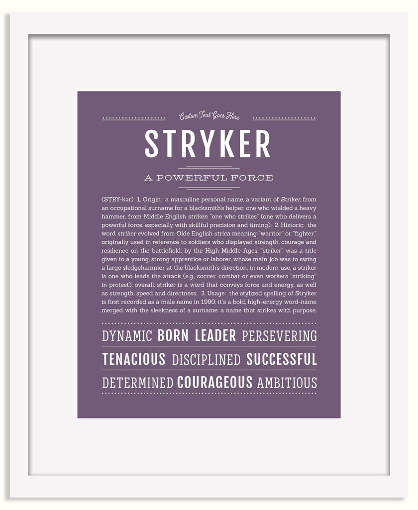 Frame Options | Deep Purple | White Frame, Matted