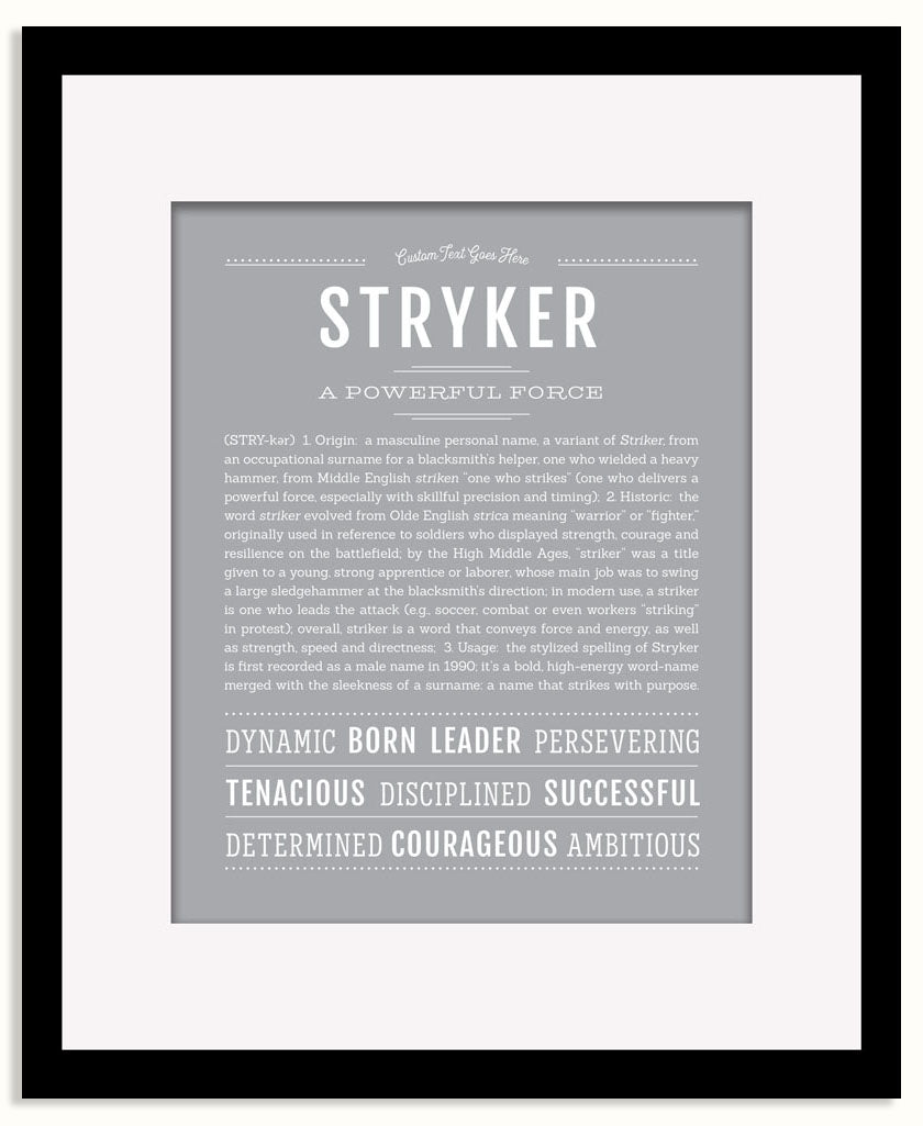 Frame Options | Light Gray | Black Frame, Matted