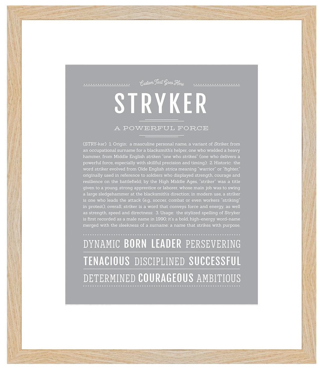 Frame Options | Light Gray | Maple Frame, Matted