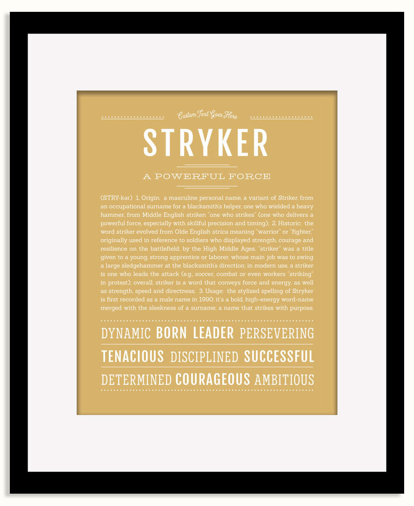 Frame Options | Matte Gold | Black Frame, Matted