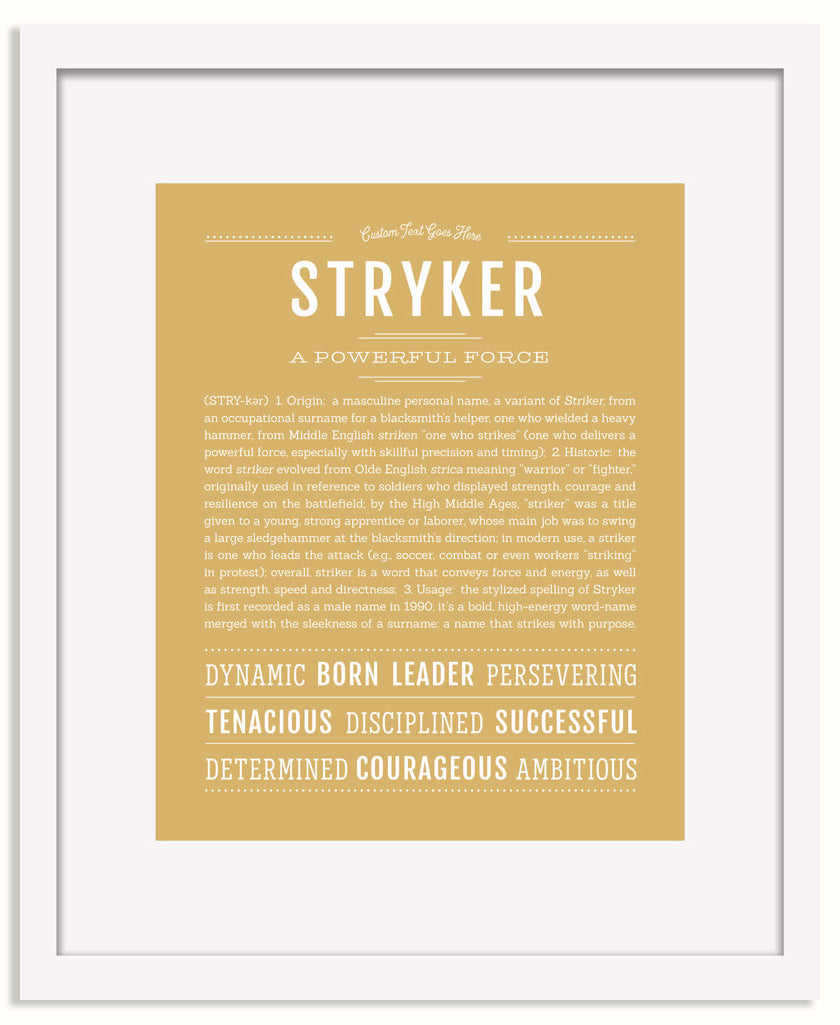 Frame Options | Matte Gold | White Frame, Matted
