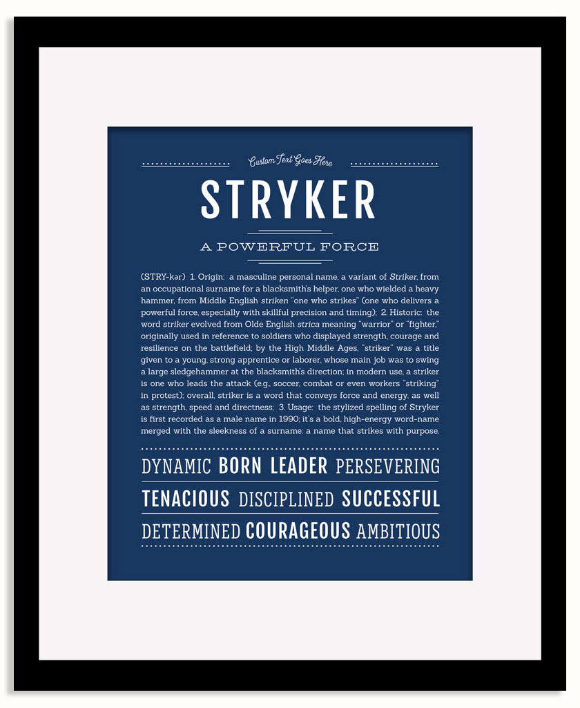 Frame Options | Midnight Blue | Black Frame, Matted