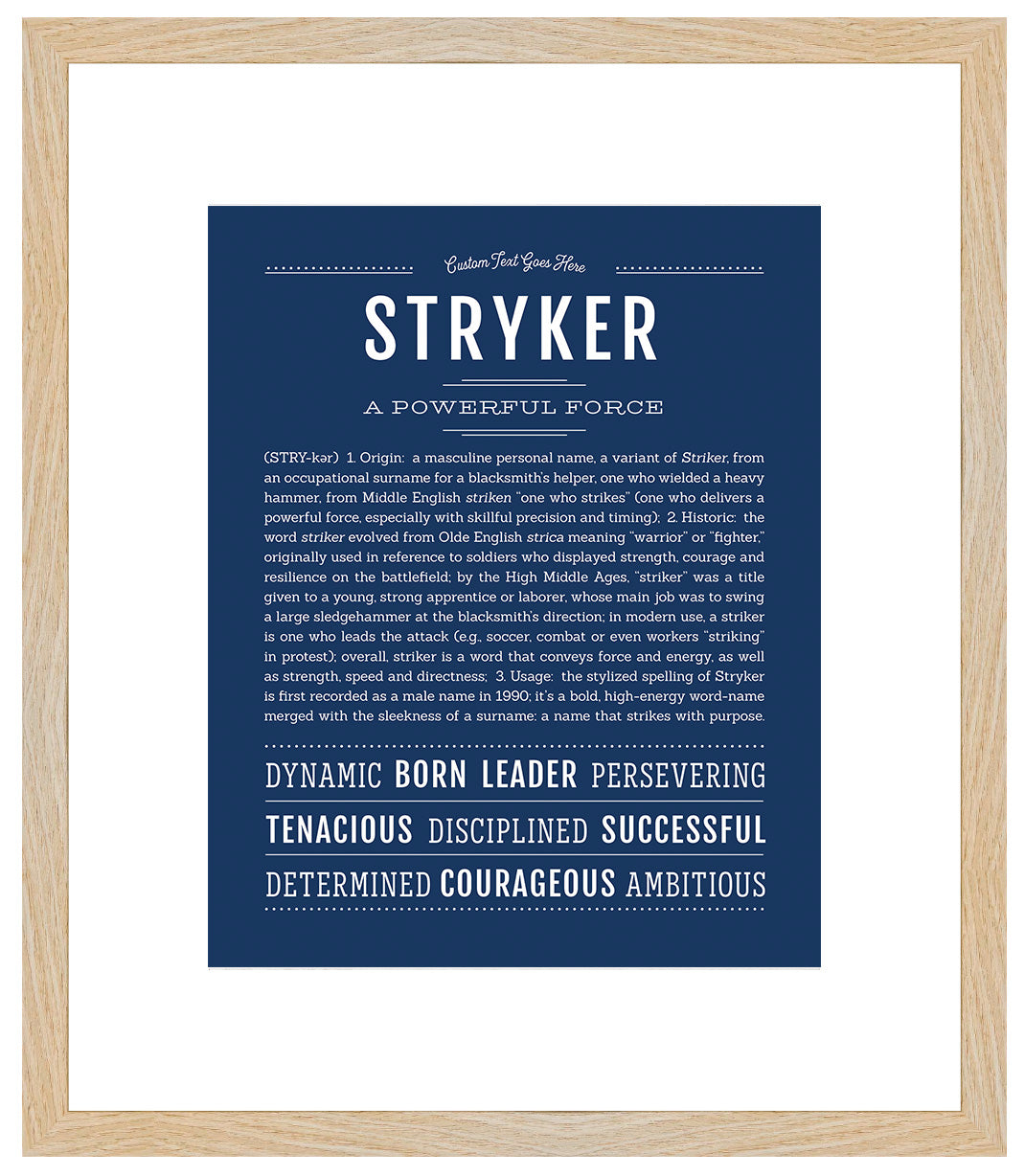 Frame Options | Midnight Blue | Maple Frame, Matted