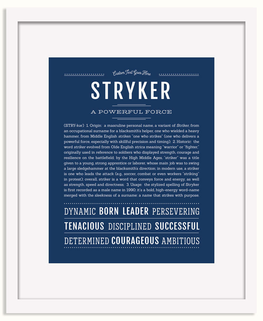 Frame Options | Midnight Blue | White Frame, Matted