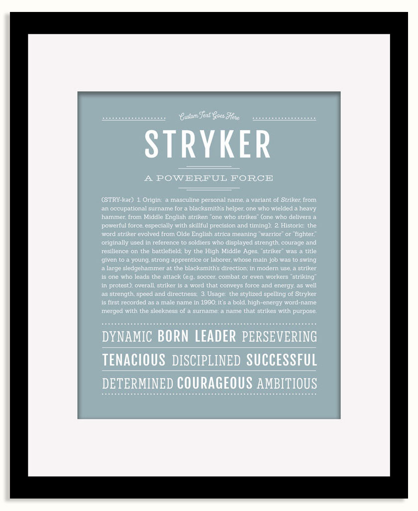 Frame Options | Powder Blue | Black Frame, Matted