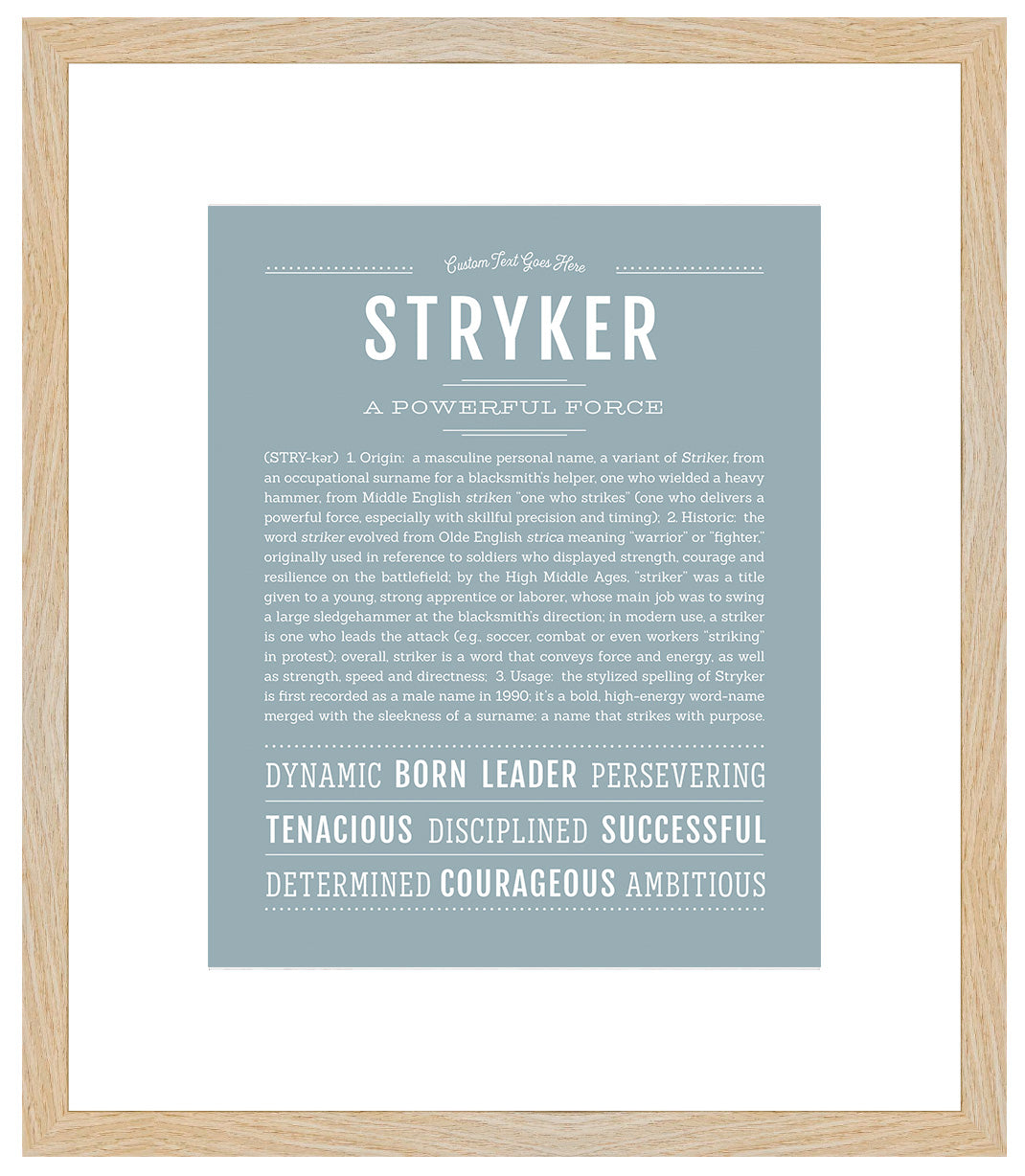 Frame Options | Powder Blue | Maple Frame, Matted
