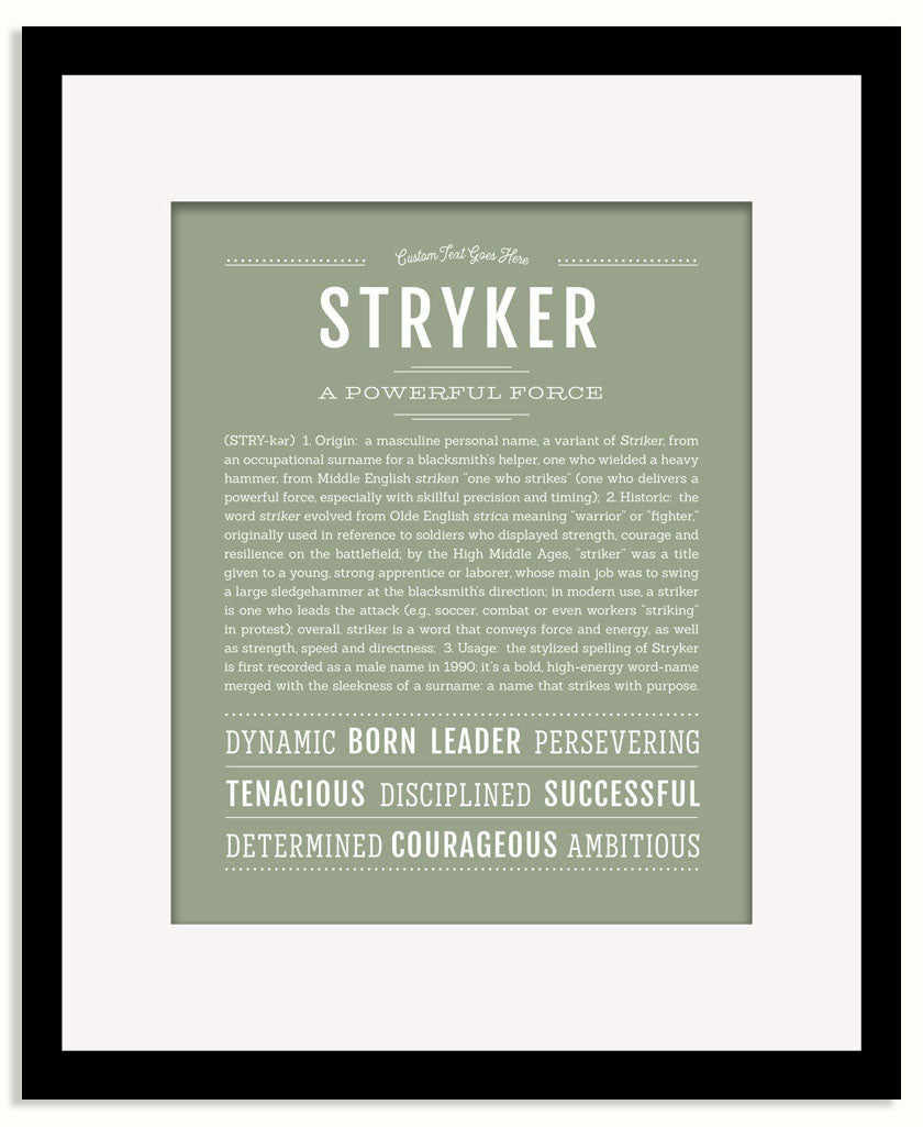 Frame Options | Sage | Black Frame, Matted
