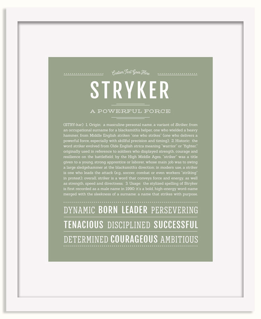 Frame Options | Sage | White Frame, Matted