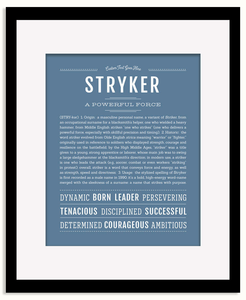 Frame Options | Steele Blue | Black Frame, Matted