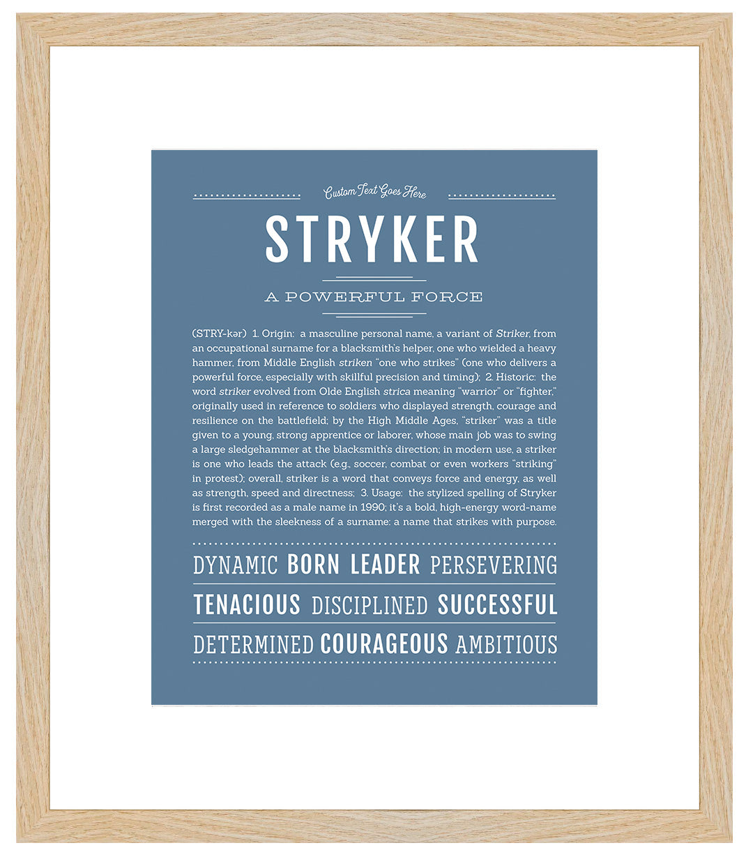 Frame Options | Steele Blue | Maple Frame, Matted