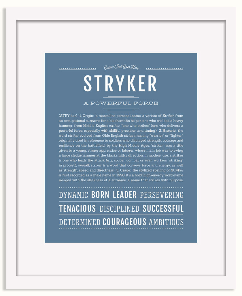 Frame Options | Steele Blue | White Frame, Matted