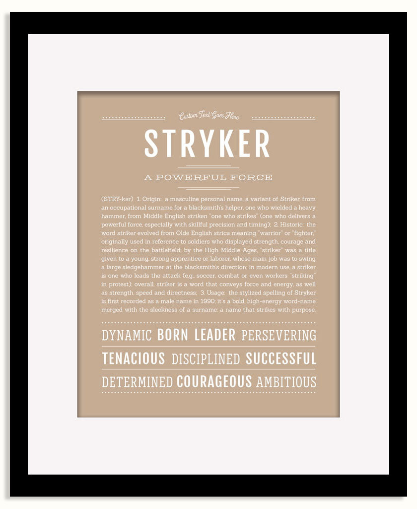 Frame Options | Tan | Black Frame, Matted