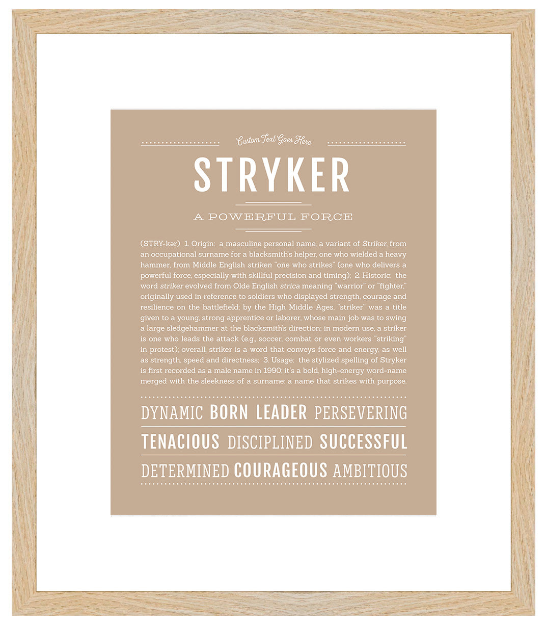 Frame Options | Tan | Maple Frame, Matted