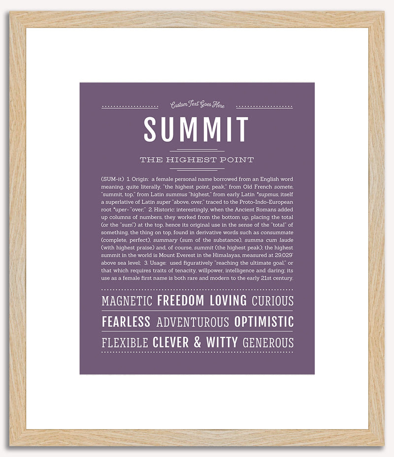 Summit (female) | Name Art Print