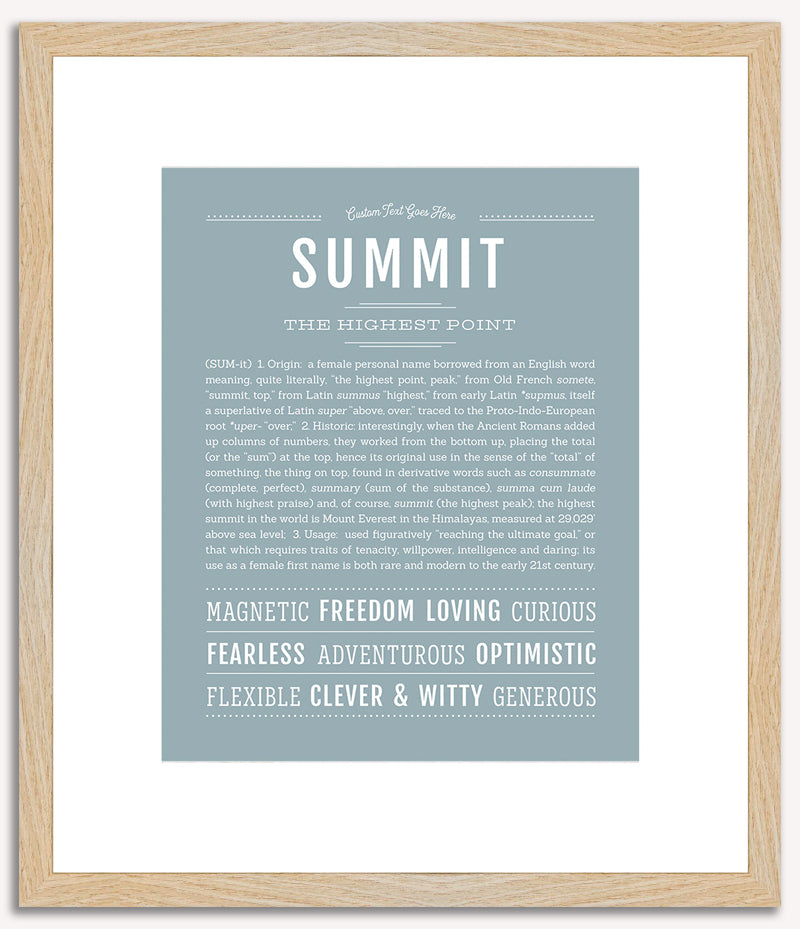 Summit (female) | Name Art Print