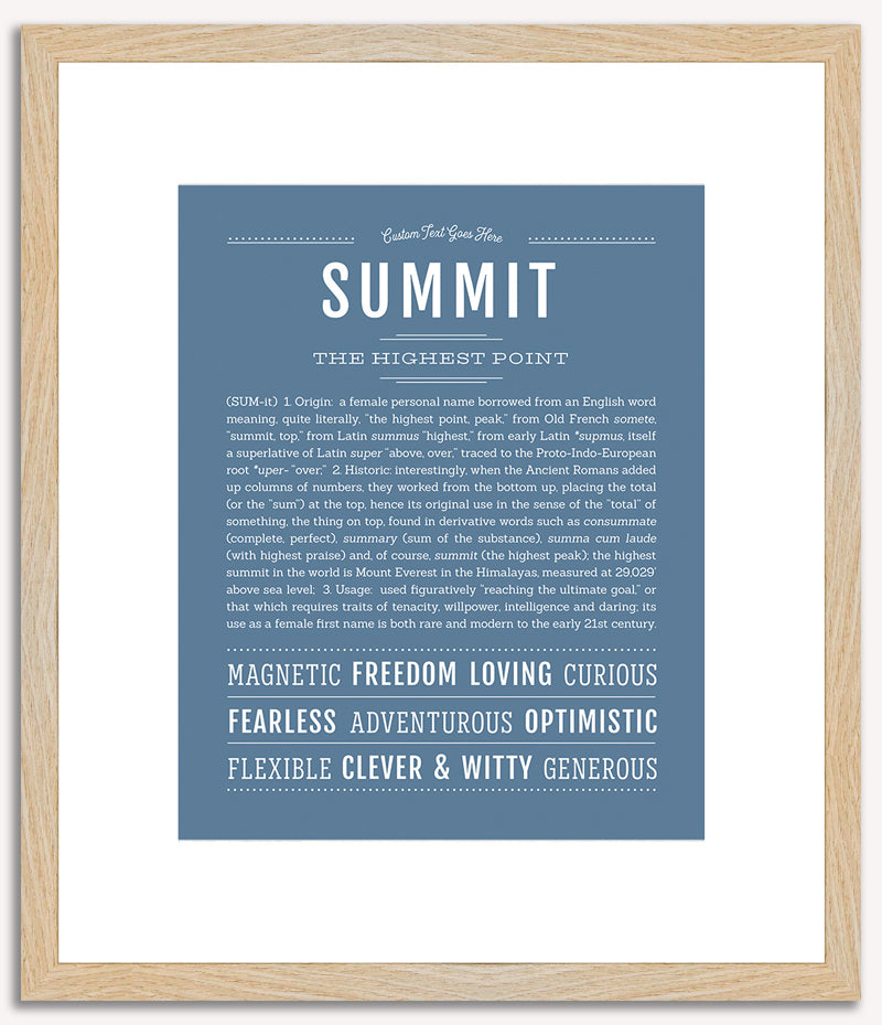 Summit (female) | Name Art Print