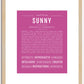 Sunny | Name Art Print