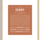 Sunny | Name Art Print