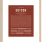 Sutton (female) | Name Art Print