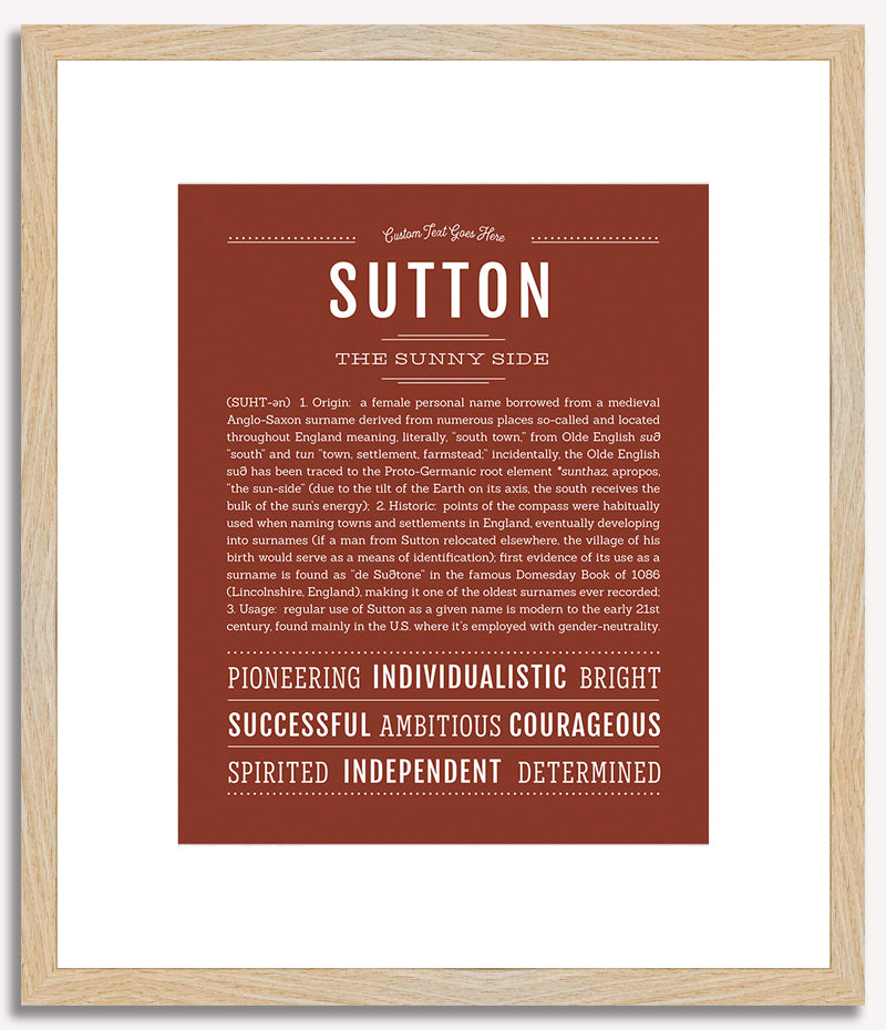 Sutton (male) | Name Art Print