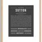 Sutton (female) | Name Art Print