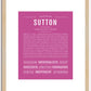 Sutton (female) | Name Art Print