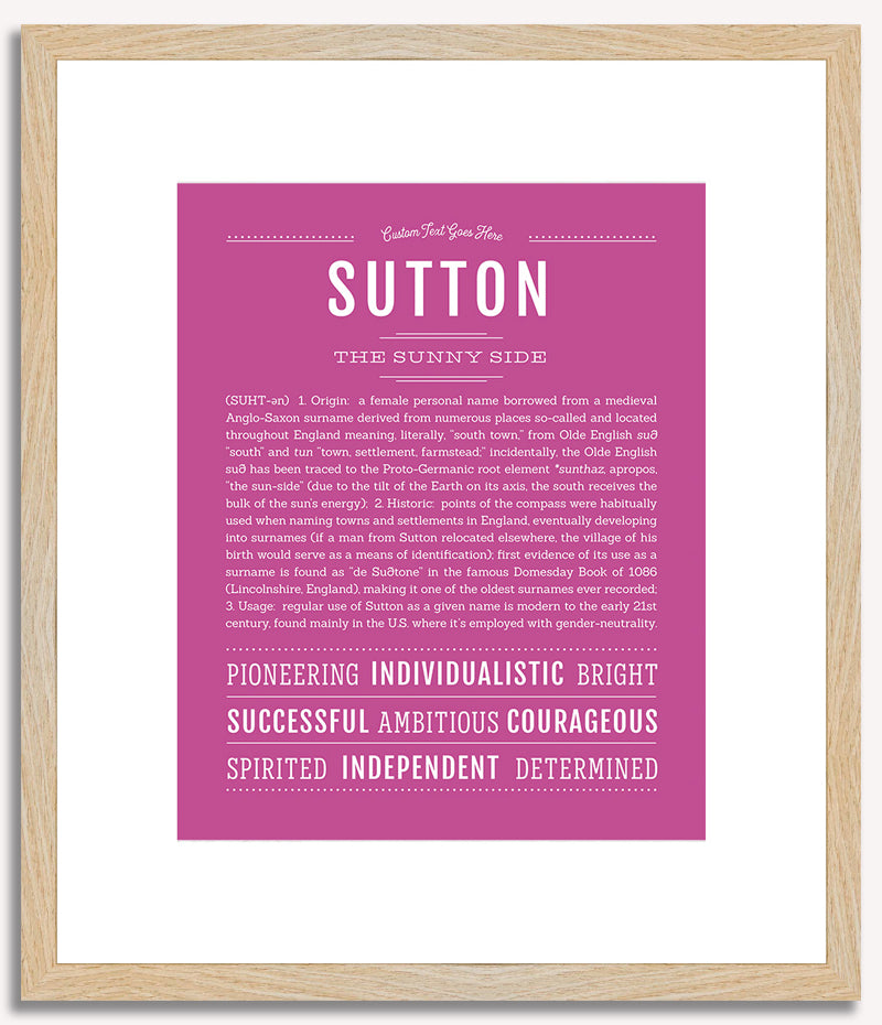 Sutton (female) | Name Art Print