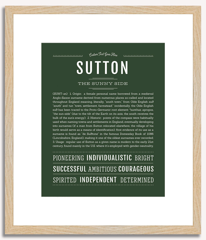 Sutton (female) | Name Art Print