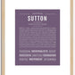 Sutton (female) | Name Art Print