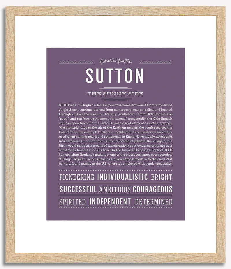 Sutton (female) | Name Art Print