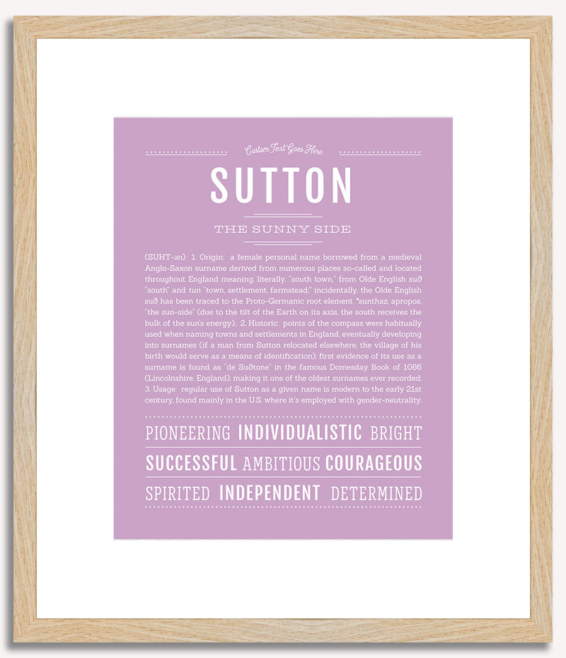 Sutton (female) | Name Art Print