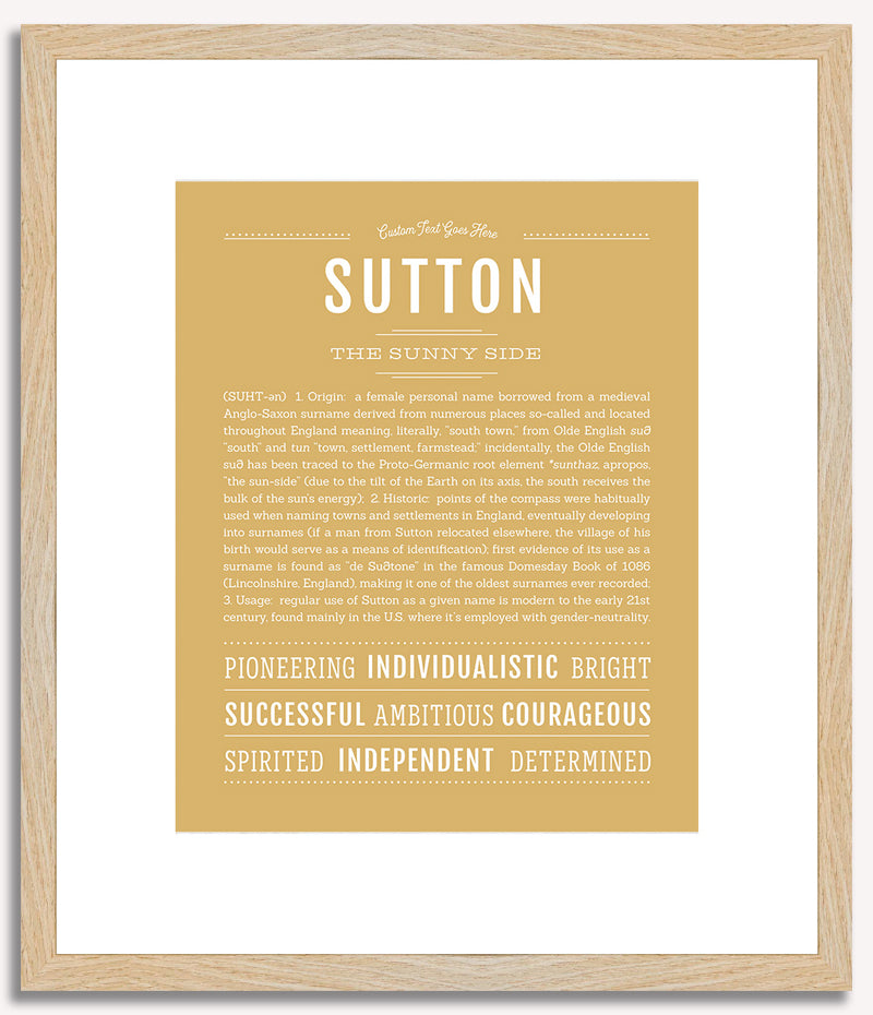 Sutton (female) | Name Art Print