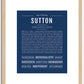 Sutton (female) | Name Art Print