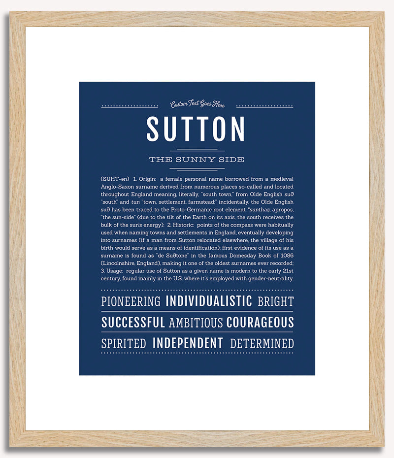 Sutton (female) | Name Art Print