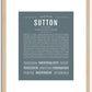 Sutton (female) | Name Art Print