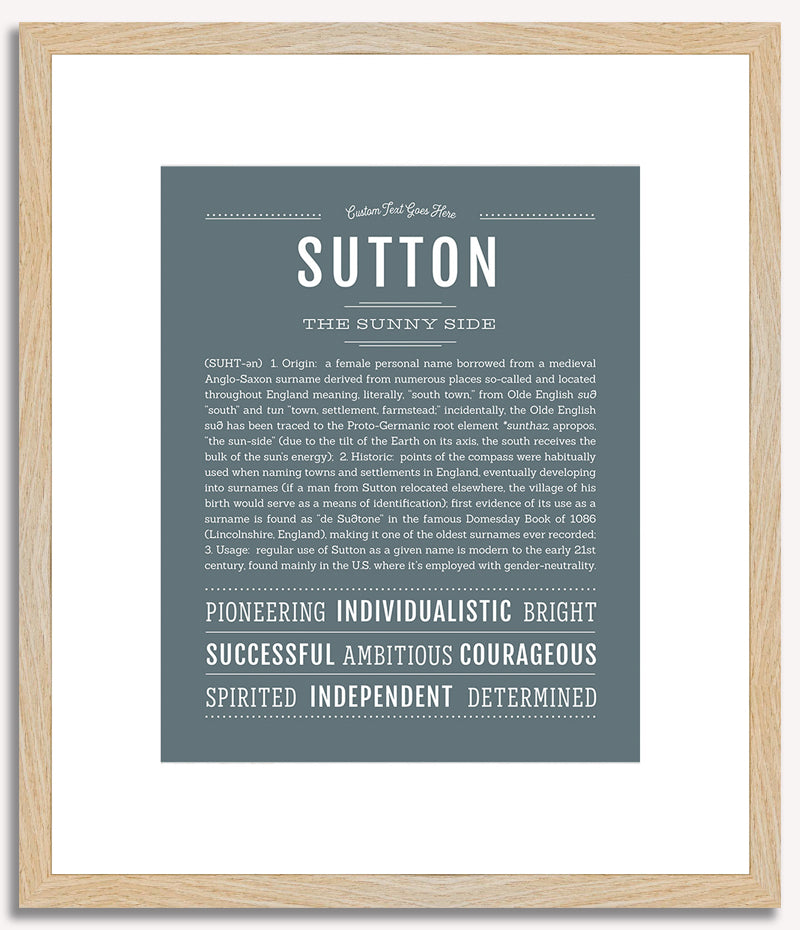 Sutton (female) | Name Art Print