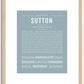 Sutton (female) | Name Art Print