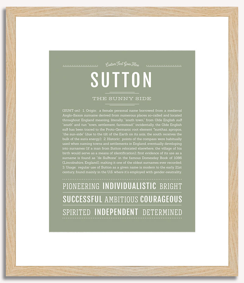 Sutton (female) | Name Art Print