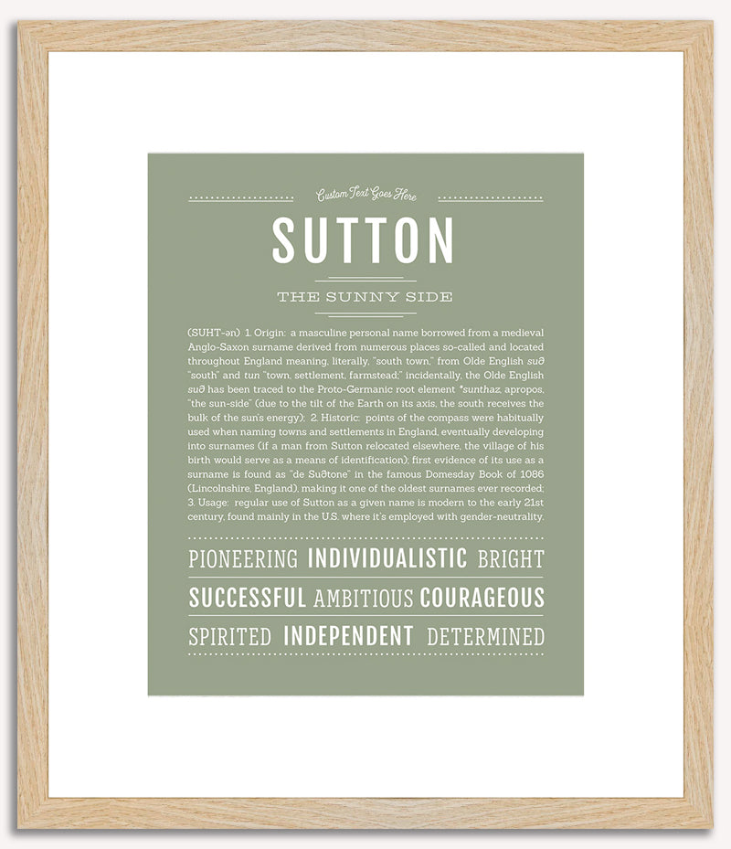 Sutton (male) | Name Art Print