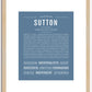 Sutton (female) | Name Art Print