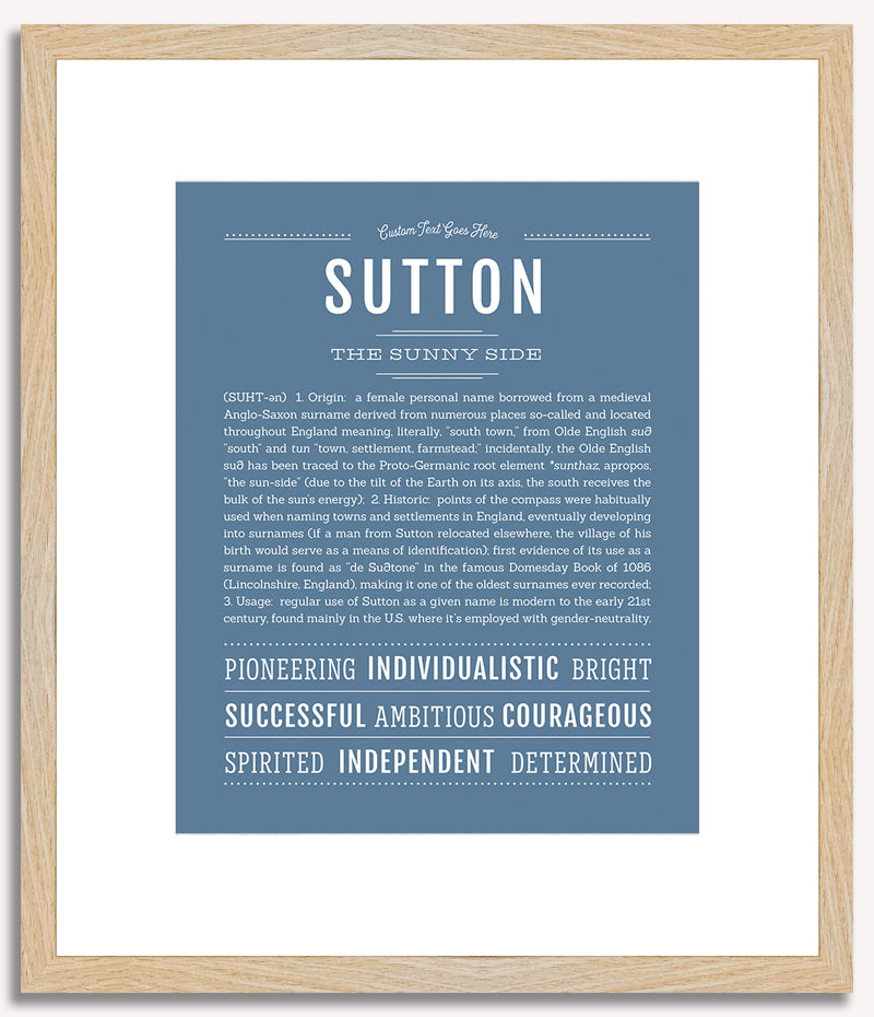 Sutton (female) | Name Art Print