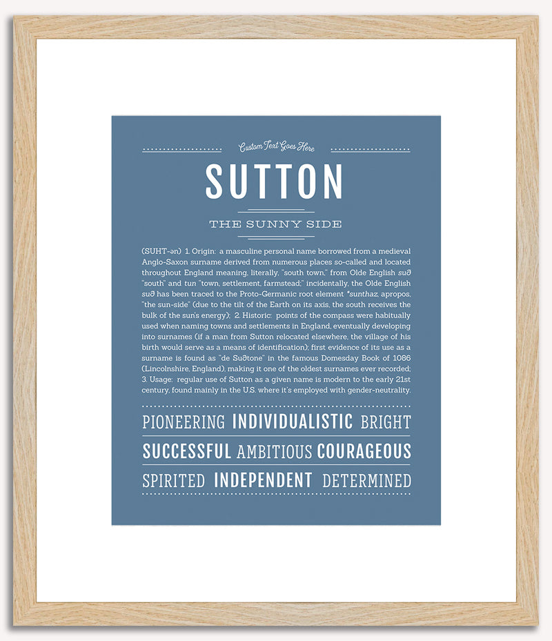 Sutton (male) | Name Art Print