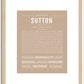 Sutton (female) | Name Art Print