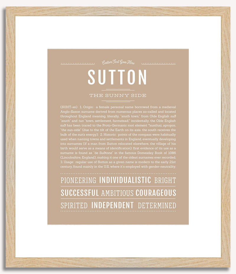 Sutton (female) | Name Art Print