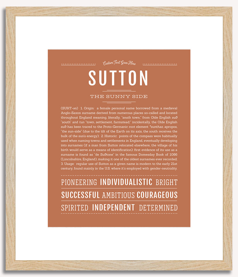 Sutton (male) | Name Art Print