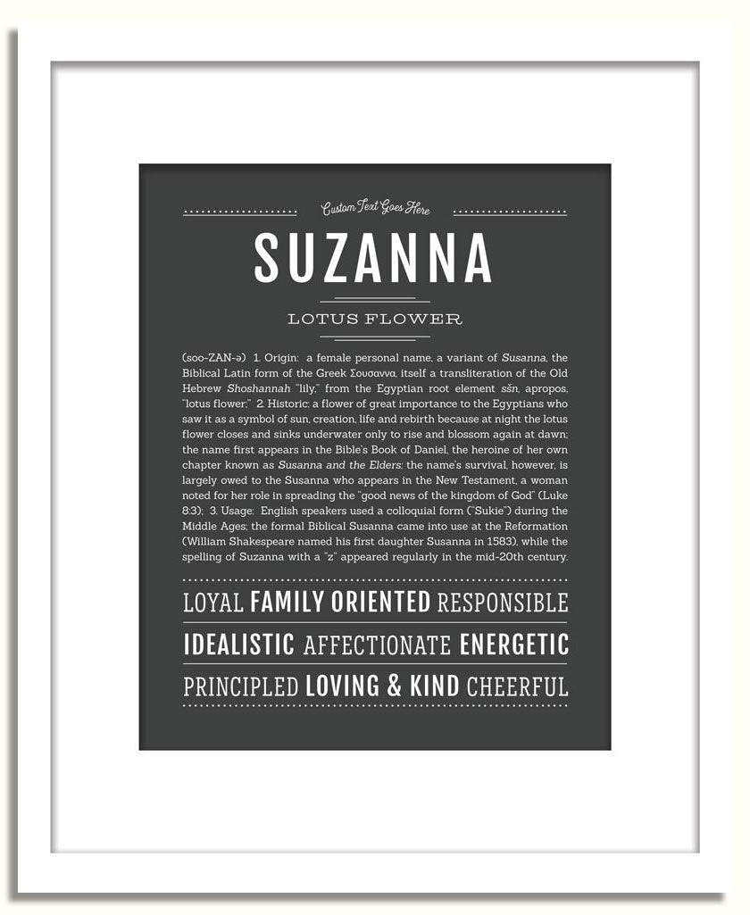 Suzanna Personalized Name Meaning Art Prints – Name Stories