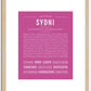 Sydni | Name Art Print