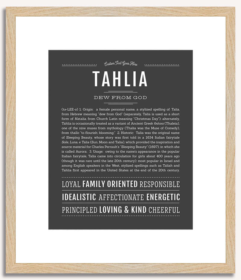 Tahlia | Name Art Print