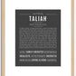 Taliah | Name Art Print